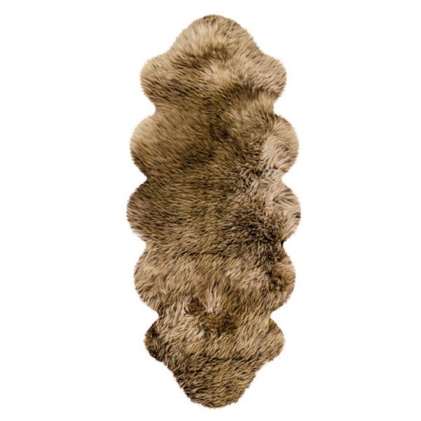 Art.-Nr. 182 BS- Australisches Lammfell aus zwei Fellen - braun mit hellbraunen Spitzen