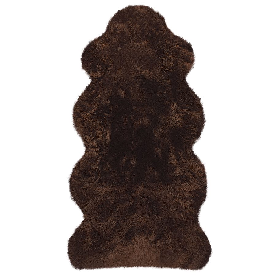 (140 × braun, Australisches cm, 1 mit Lammfell ✓ Fellen angenähtem aus 1/2 68 Endteil))