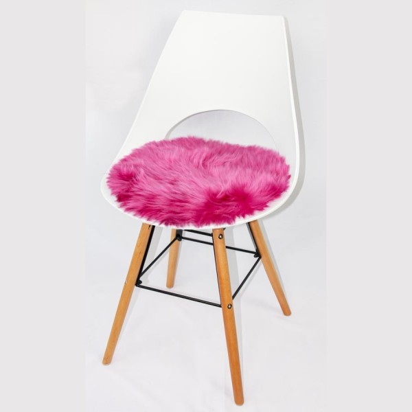 Runde Sitzauflage aus australischem Lammfell - Art. 406 PI, pink