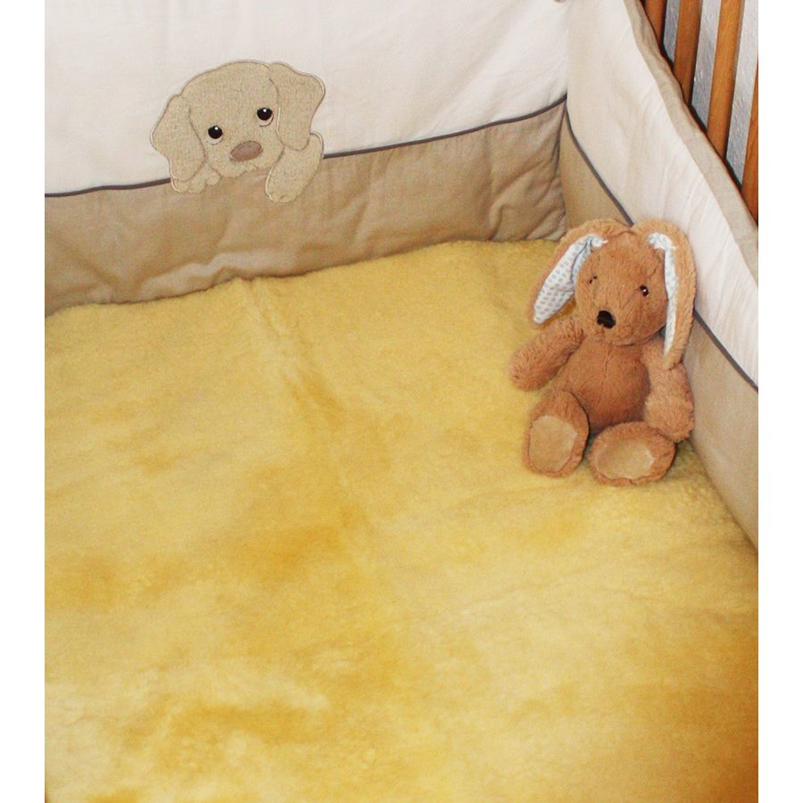 ✓ Lammfell-Betteinlage für das 70 cm) 140 × (gold-beige, Kinderbett