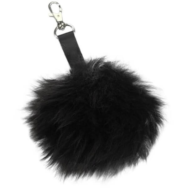 Art.Nr. 801 SZ - Fellanhänger Pompom, schwarz