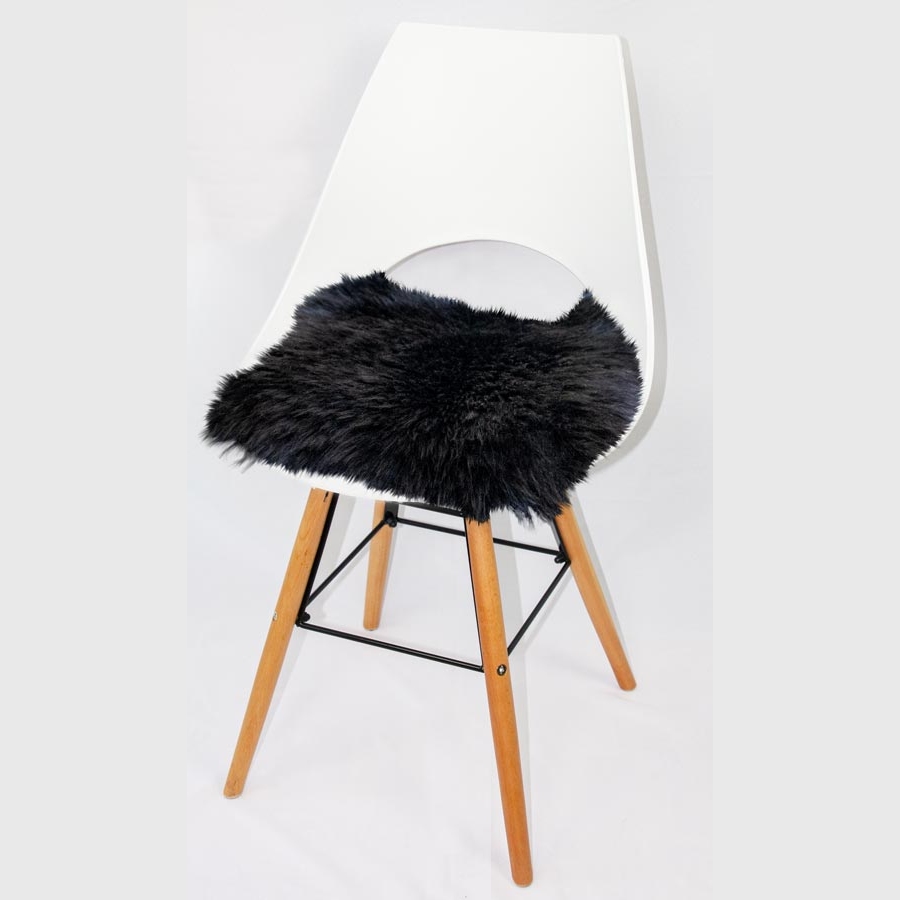 ✓ Quadratische × schwarz) Sitzauflagen australischem 44 (ca. Lammfell aus 44 cm