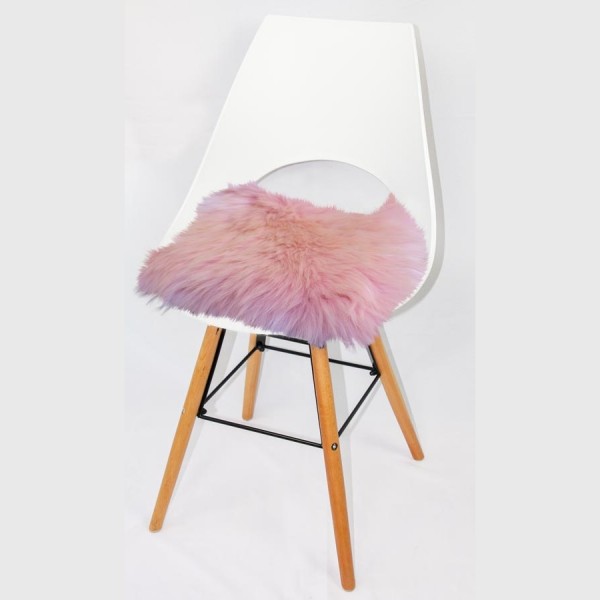 ✓ Quadratische Sitzauflagen aus australischem Lammfell (ca. 44 × 44 cm, rosa )