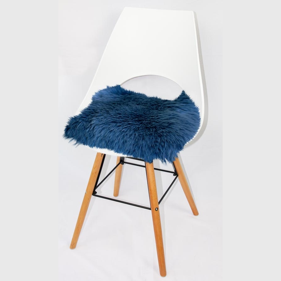 ✓ Quadratische Sitzauflagen aus australischem Lammfell (ca. cm, 44 indigo) 44 ×