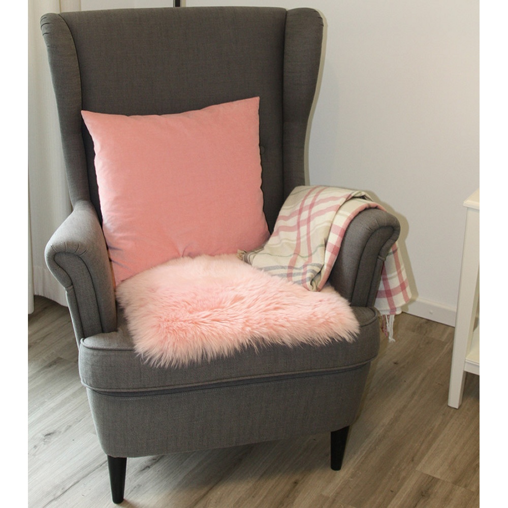✓ Quadratische Sitzauflagen ) 44 australischem cm, pink Lammfell 44 × (ca. aus